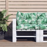 VidaXL Perne de paleți, 3 buc., model cu frunze, material textil