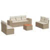 Set canapele de gradina, 8 piese, cu perne, bej, poliratan