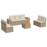 Cumpara ieftin Set canapele de gradina, 8 piese, cu perne, bej, poliratan