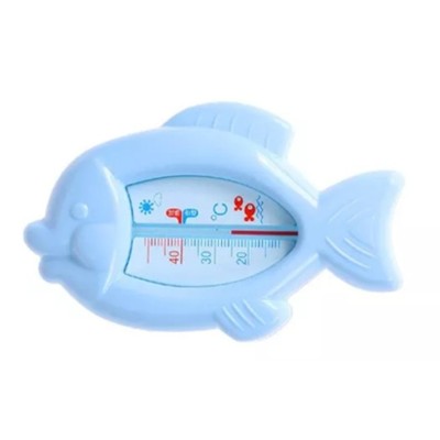 Termometru pentru baie, flippy, plutitor, rezistent la apa, multifunctional, model peste, 15.5x9.5x2 cm, albastru foto