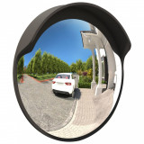 Oglinda de trafic convexa exterior, negru, &Oslash;45 cm, policarbonat GartenMobel Dekor, vidaXL