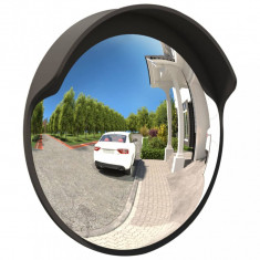 Oglinda de trafic convexa exterior, negru, Ø45 cm, policarbonat GartenMobel Dekor