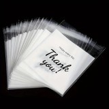 Set 10 pungi transparente 13x10 cm , resigilabile cu mesaj , zThank You,