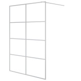 Paravan dus walk-in argintiu 140x195 cm sticla ESG transparenta