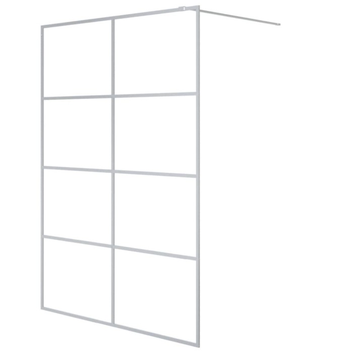 Paravan dus walk-in argintiu 140x195 cm sticla ESG transparenta