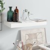 Raft perete suspendat Gossi, 40x23x3.8 cm, MDF, alb extralucios, sistem montare invizibil