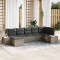 vidaXL Set de canapele pentru grădină cu pernă 7 pcs Gri Rattan poli 3347149