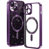 Husa premium iPhone 13 Techsuit Luxury Glitter MagSafe, mov