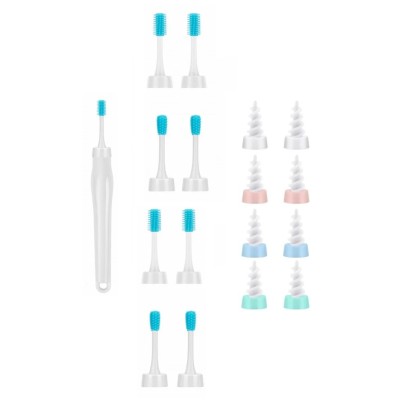 Set 17 piese, aparat si 16 capete din silicon pentru curatarea urechilor Epilum, multicolor foto