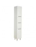 Dulap baie tip coloana GN0201, Pal lucios, 6 rafturi, 3 usi, picioare reglabile, 30x30x180 cm