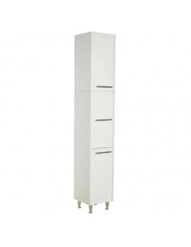 Dulap baie tip coloana GN0201, Pal lucios, 6 rafturi, 3 usi, picioare reglabile, 30x30x180 cm