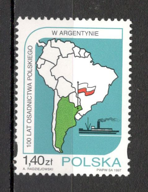 Polonia.1997 100 ani asezarilor poloneze din Argentina MP.323