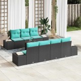Cumpara ieftin Set de canapele pentru gradina 8 buc. Negru poliratan