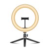 Ring light, Reglare luminozitate, 3000-6000K, Rotire 360, Control telecomanda, Negru, Oem