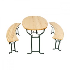Set berarie VENEZIA din lemn masiv de rasinos 180x80 cm pentru gradina sau terasa o masa si doua banci culoare natur