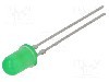 Dioda LED, 5mm, verde, 6,3...20mcd, 20mA, 2,1...2,4V, VISHAY - TLHG5420