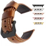 Curea piele compatibila Apple Watch 9|8|7|6|5|4|3|2|1 Series, 49mm|45mm|44mm|42mm, Maro