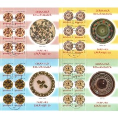 Romania 2007 - Ceramica romaneasca I. - farfurii taranesti, 4 blocuri stampilate