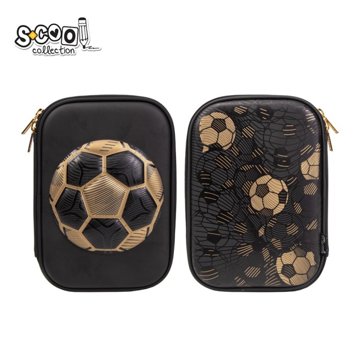 Penar neechipat 3D, 1 fermoar, FOOTBALL-GOLD EDITION, 22.5&times;15.5&times;6 cm &ndash; S-COOL