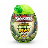 Figurina dinozaur in ou, Smashers, Mega Dino Jurassic Light-Up, Verde, S1