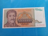 Iugoslavia 5000000 ( 5 000 000 ) Dinari 1993 - Seria AA 3942621