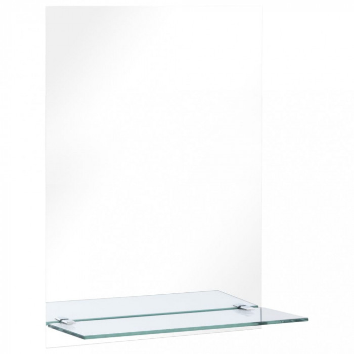 Oglindă de perete cu raft, 40 x 60 cm, sticlă securizată