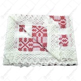 Fata de masa artizanat din bumbac 75&times;45 CM Alb/Rosu