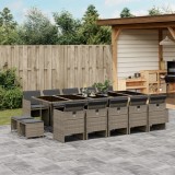 Gossi set mobilier de gradina cu perne, 15 piese, gri, poliratan