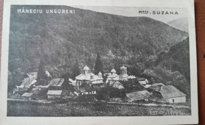 Carte postala, Manastirea Suzana, Maneciu Ungureni, 1939