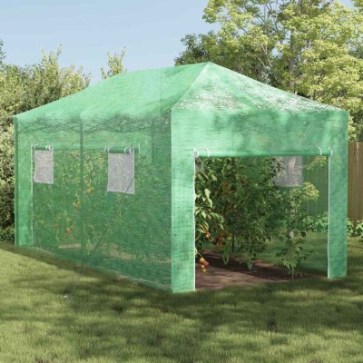 vidaXL Seră cu acoperiș Manual Verde 290 x 580 x 315 cm Oțel foto