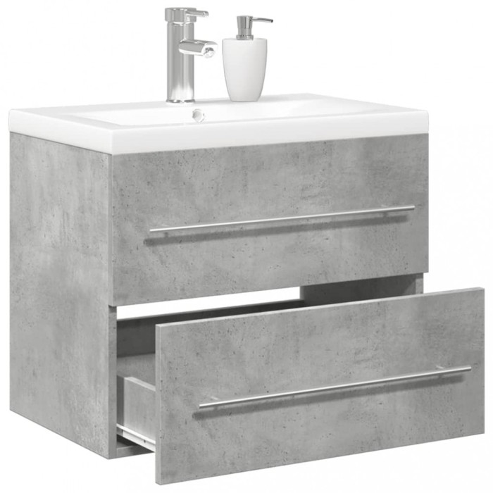 vidaXL Set mobilier de baie, 2 piese, gri beton, lemn compozit 3324920