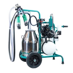 Aparat de muls Kurtsan cu 1 post, 1 bidon inox 30 l, pompă de vacuum cu ungere și pulsator electronic
