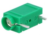 Soclu Banană Verde PCB 4mm 10A 250VDC, DELTRON