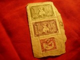 Fragment cu 3 timbre Indochina Franceza 1912 stampilat