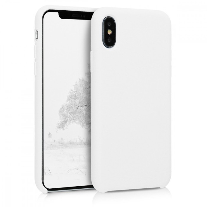 Husa pentru Apple iPhone X / iPhone XS, Silicon, Alb, 42495.02