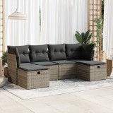 Gossi set mobilier gradina cu perne, 6 piese, gri, poliratan