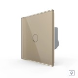 Cumpara ieftin Intrerupator touch cu variator Livolo din sticla, auriu, serie noua