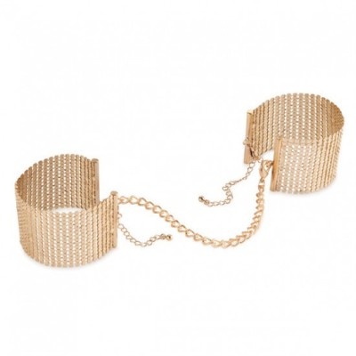 BIJOUX - D&amp;Eacute;SIR M&amp;Eacute;TALLIQUE GOLDEN METAL MESH HANDCUFFS foto