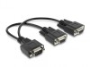Splitter Y serial D-Sub 9 pini la 2 x D-Sub 9 pini T-M 0.25m Negru, Delock 67444