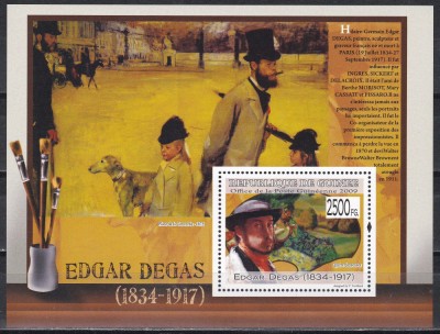Guineea 2009 - Picturi de Edgar Degas, Colita, MNH foto