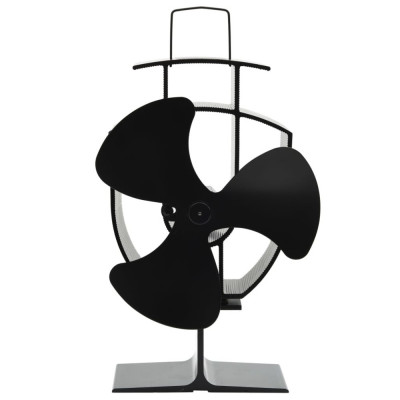 Ventilator de soba cu alimentare termica, 3 palete, negru GartenMobel Dekor foto