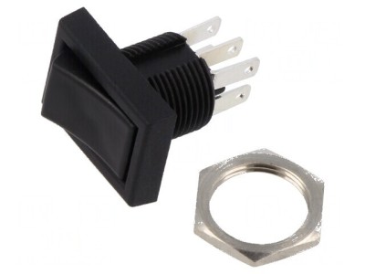Rocker Switch ON-ON 3A/125VAC 3A/28VDC - Black foto