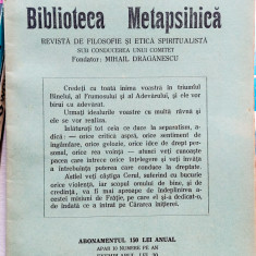 Biblioteca Metapsihica Anul III Numerele 4-5 Decembrie 1935 - Ianuarie 1936