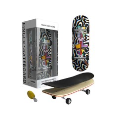 Fingerboard Skateboard Premium Innovium&trade;, Model &ldquo;Smoking&rdquo;, Mini Skateboard Din Lemn, Trucuri Profesionale, 5.5 &times; 12 &times; 4.5 CM