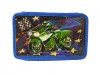 Penar Copii Motocicleta Albastru 20cm, 1 Compartiment, Fermoar. Penar echipat pentru baieti, model standard.