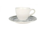 Bonna Odette - Ce&Egrave;ti de espresso &Egrave;i farfurie - 80.0 cc - Por&Aring;&pound;elan - 6er set