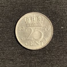 Moneda 25 cenți 1977 Olanda