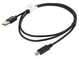 Cablu USB 2.0 A la C aurit 1m negru Fire: Cu
