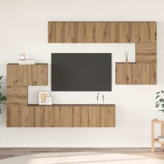 vidaXL Set comodă TV Altele 8 pcs stejar artizanal 80 x 30 x 30 cm