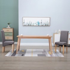 Scaune de bucătărie, 2 buc., gri taupe, material textil foto